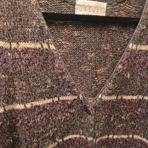 Vintage 90s Chunky Knit Button Front Sweater Vest Oversized - Picture 3 of 7